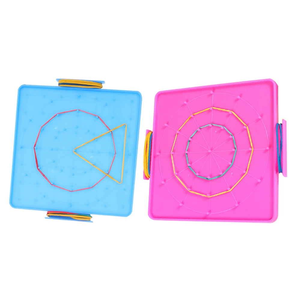 

2pcs Student Pin Board Geoboard 14cm 16cm Double Sided Pegboard Mathematical Blocks Kids Teaching Aids Home Learning Puzzle