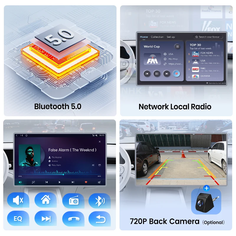 Junsun 7 9 10 ''راديو ستيريو السيارة العالمي CarPlay أندرويد السيارات لشركة فيات رينو نيسان بيجو أنظمة الملاحة الذكية #4
