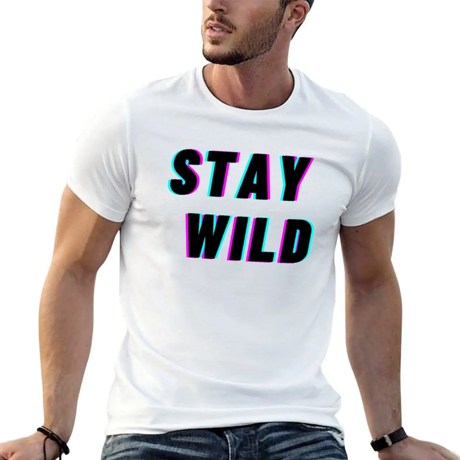

Stay wild ben azelart T-Shirt man t shirt cotton high quality anime t shirts for man t shirt for man 100 percent cotton T-shirt