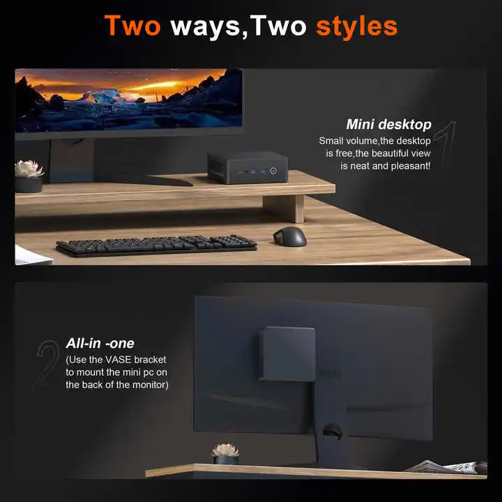 SZBOX Z68 Mini Pc R7 6800H DDR5 5600Mhz SSD NVME Pcie 3.0 Windows 11 Display 4K WIFI6 BT5.2 Computer da gioco per ufficio desktop