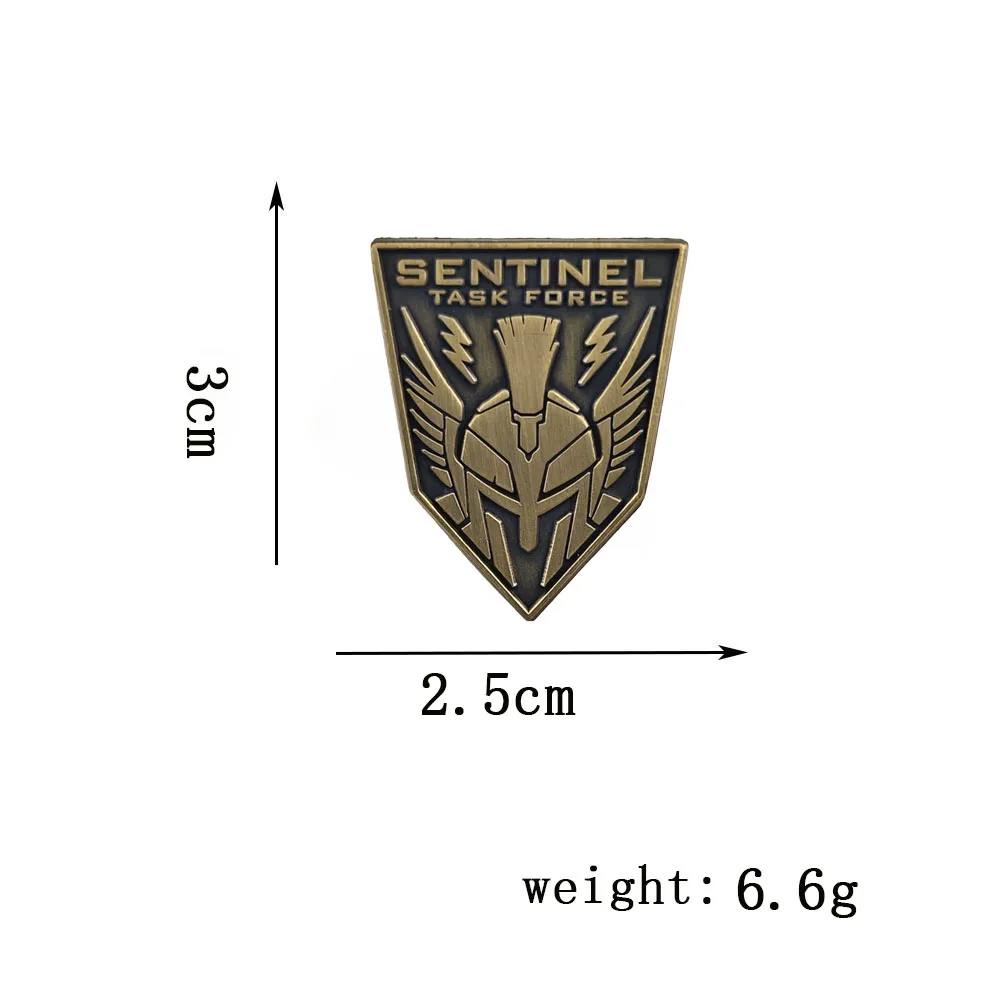 Klassisches Spiel, Schildförmiges Spitzes Metallabzeichen, Sentinel Task Force Emaille-Pins, Taktisches Schießspiel-Zubehör, Brosche, Geschenk – Detail 2