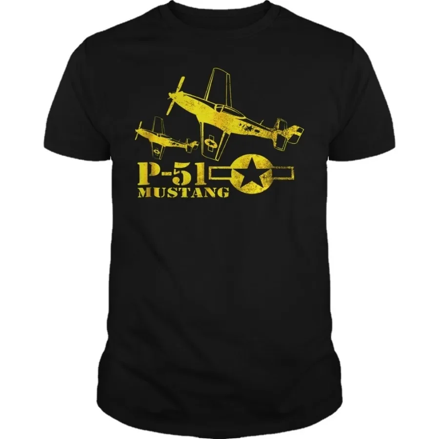 

WW2 US Air Force P-51 Mustang Fighter T-Shirt. Summer Cotton Short Sleeve O-Neck Mens T Shirt New S-3XL