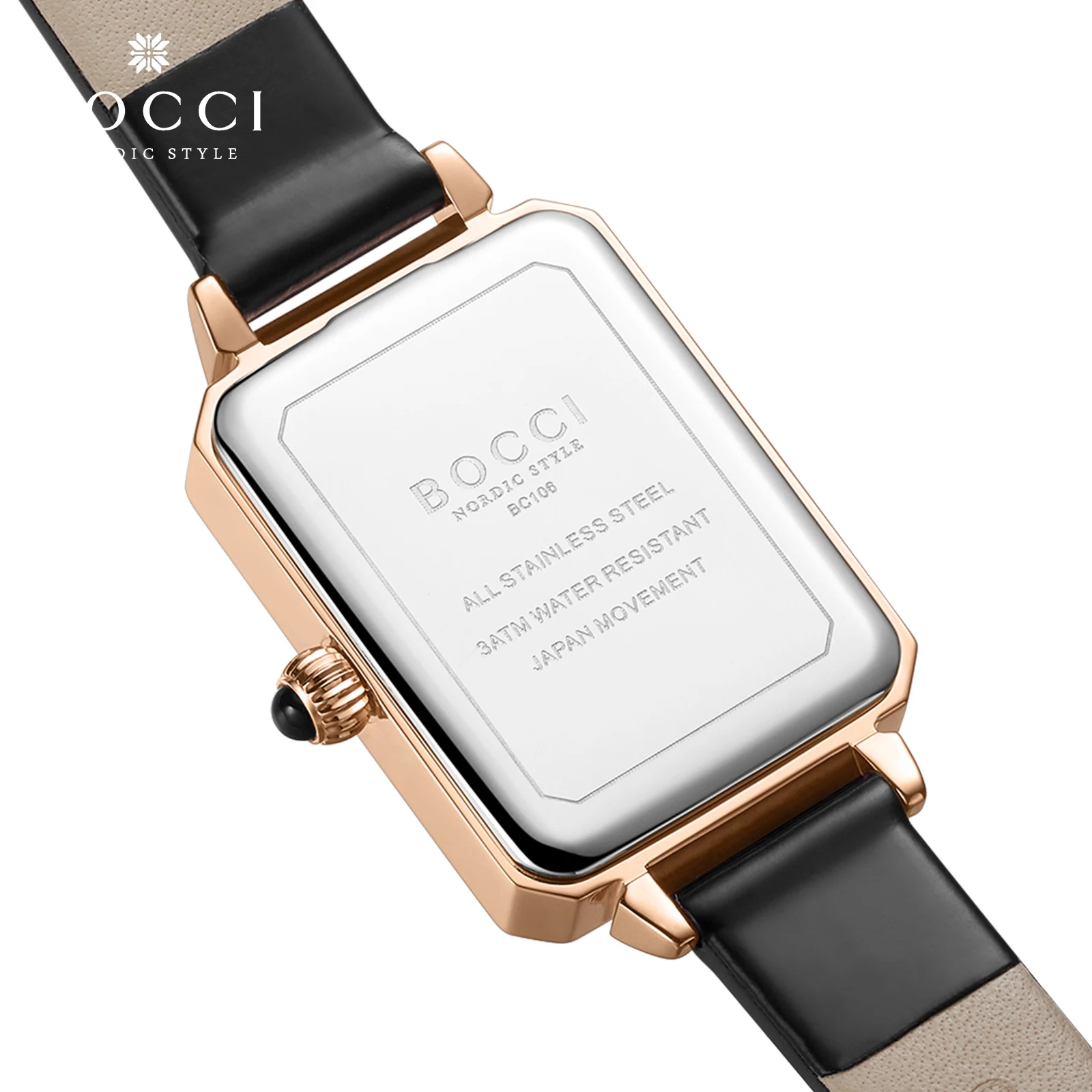 ساعة BOCCi النسائية الأصلية - ساعة مربعة مقاومة للماء مستوحاة من الرجعية للطلاب، ساعة يد للسيدات ذات علامة تجارية #2