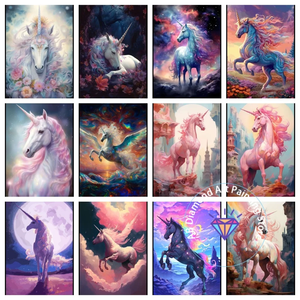 

Rainbow Unicorn AB Diamond Painting Kit Square Round Diamond 5D DIY Mosaic Handmade Art Adult Exquisite Gift Crafts Home Decor