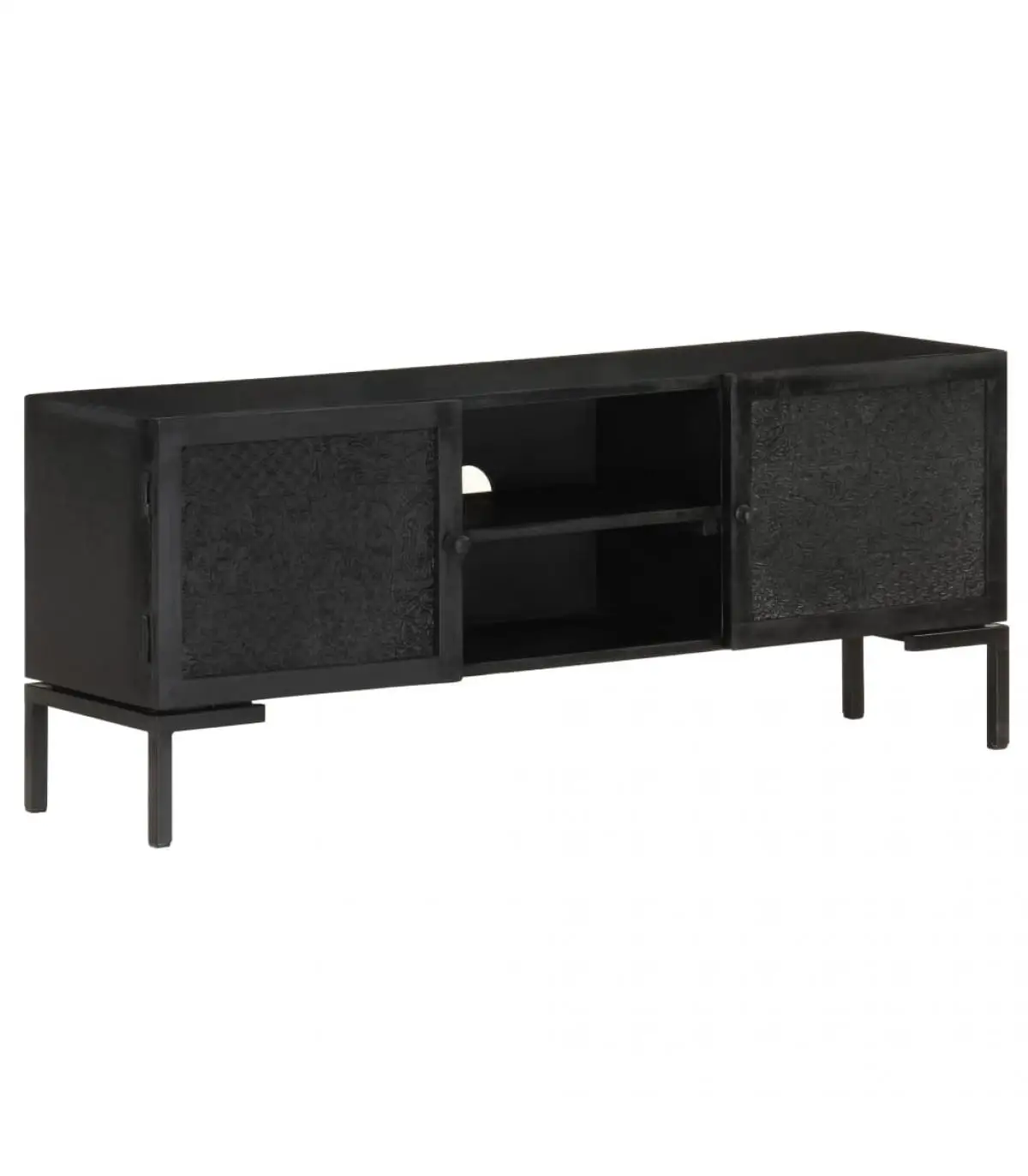 TV furniture black handle solid wood TV furniture 115x30x46 cm