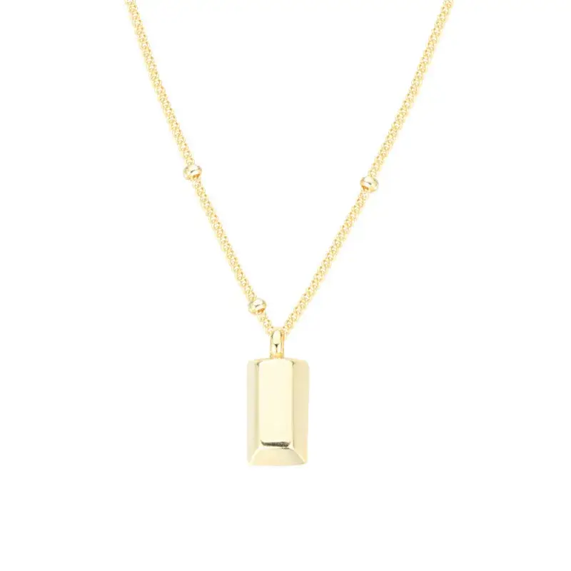 New Simple Small Golden Nugget Metal Texture Pendant Necklace for Women Fashionable Daily Accessory Party Jewelry Birthday Gifts - 6
