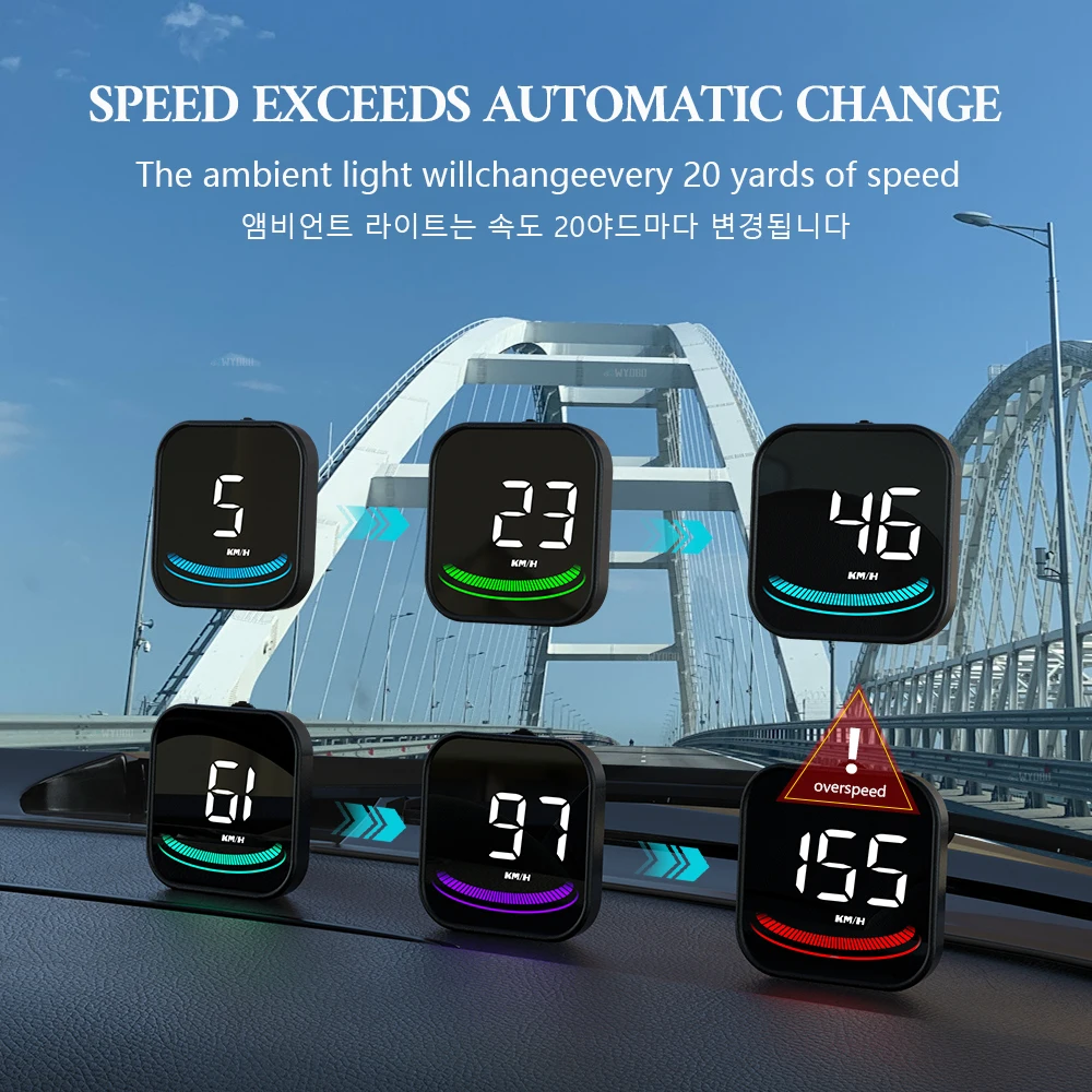 WYOBD G4 Head Up Display LED Auto  Speedometer Smart Digital Alarm Reminder GPS HUD Car  Accessories for All Car