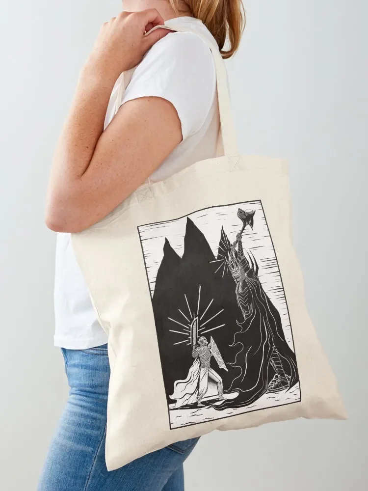 

Fingolfin battles Morgoth Tote Bag Women's tote personalized university canvas