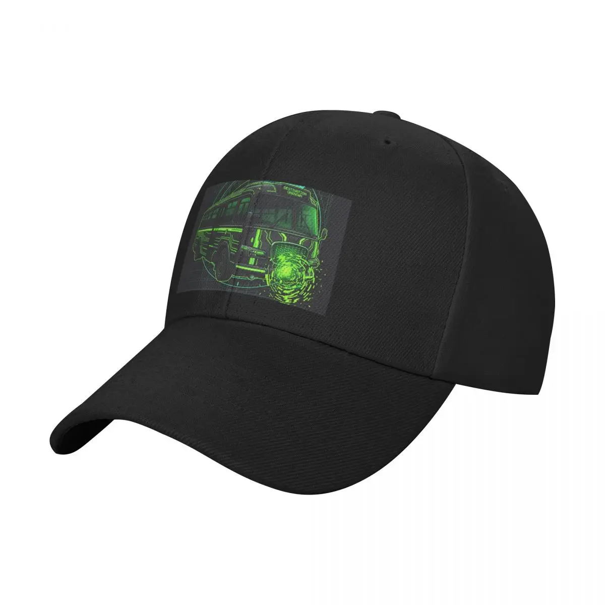 Fashion Cyber Bus Destination Unknown Sci-Fi Neon Art baseball cap Casual Gatherings Black Cap