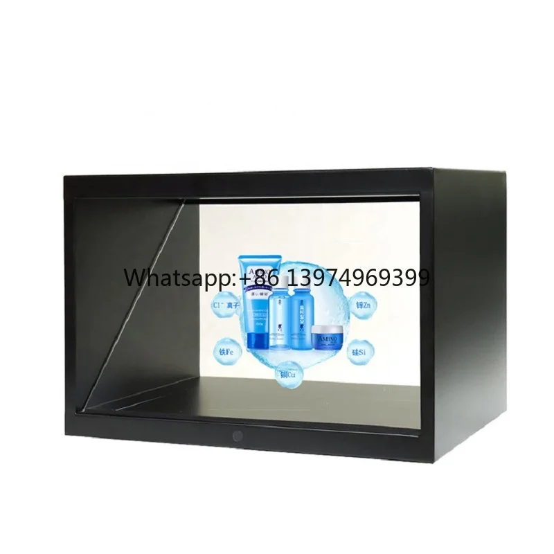 22 Inch Full HD Indoor Advertising Equipment 3D Hologram Pyramid Display