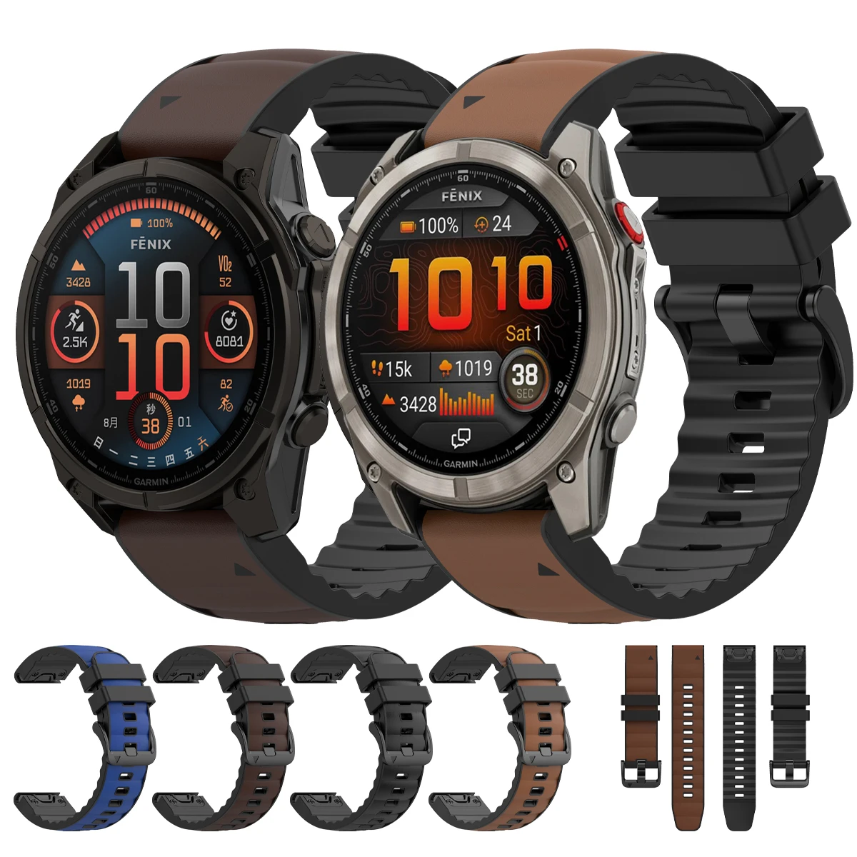 Silicone Leather 22/26mm Quickfit Strap For Garmin Watch Fenix 8 51mm 47mm E 7X 7 Pro 6X 6 Pro 5X 5 Plus Tactix 8 Band Bracelet