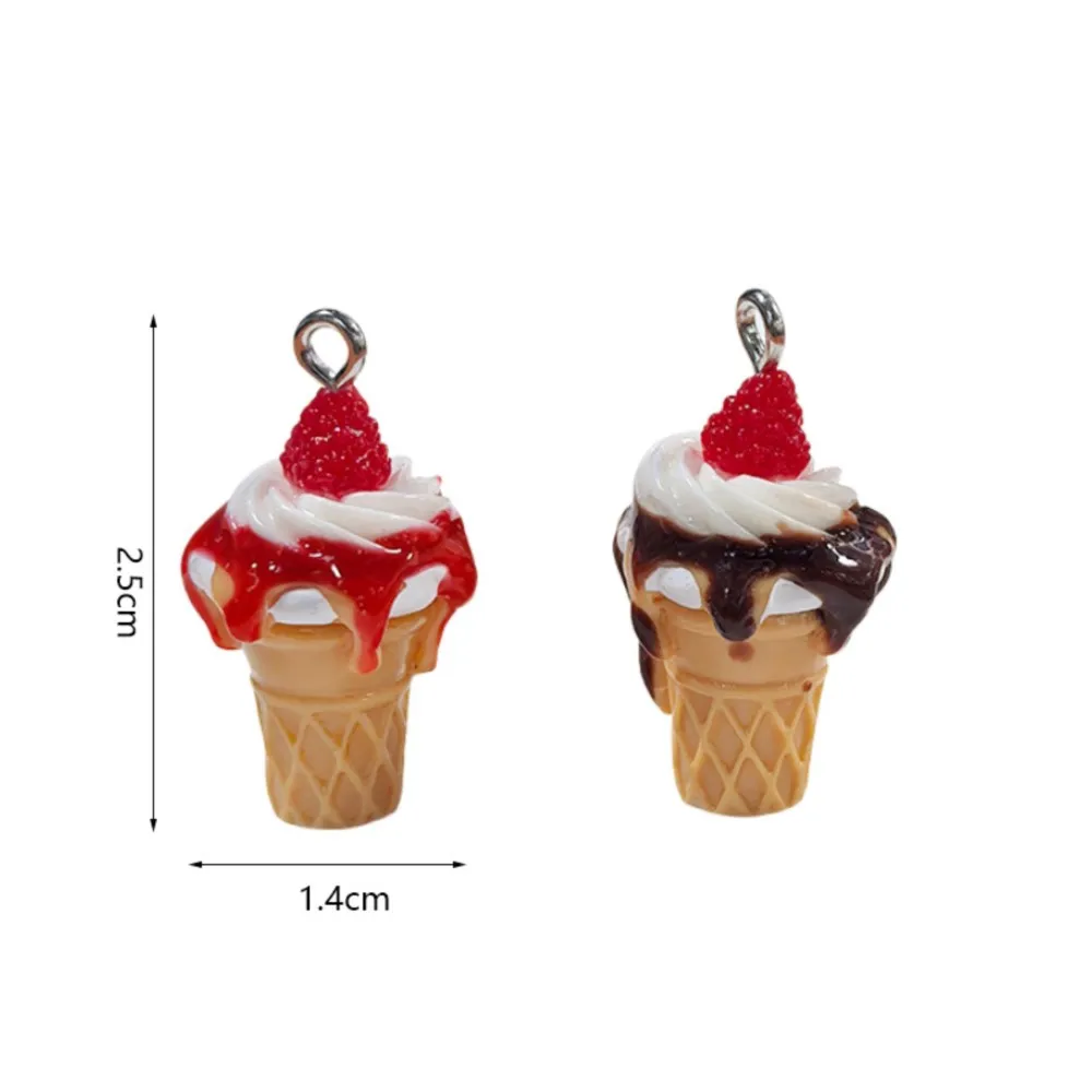 10Pcs Cute 3D Simulation Food Ice Cream Resin Charms Earrings Keychains Pendants for DIY Jewelry Accessories 25*14mm - view 3