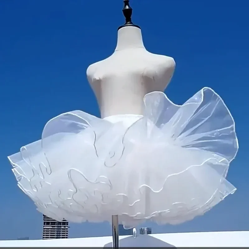 白い金髪のロリータスカートのサポート,5層,35 cm, 40cm,白い,骨なし,柔らかい糸,キャノピー,ドレスアクセサリー,女の子 @ 54we,SN55M-XL