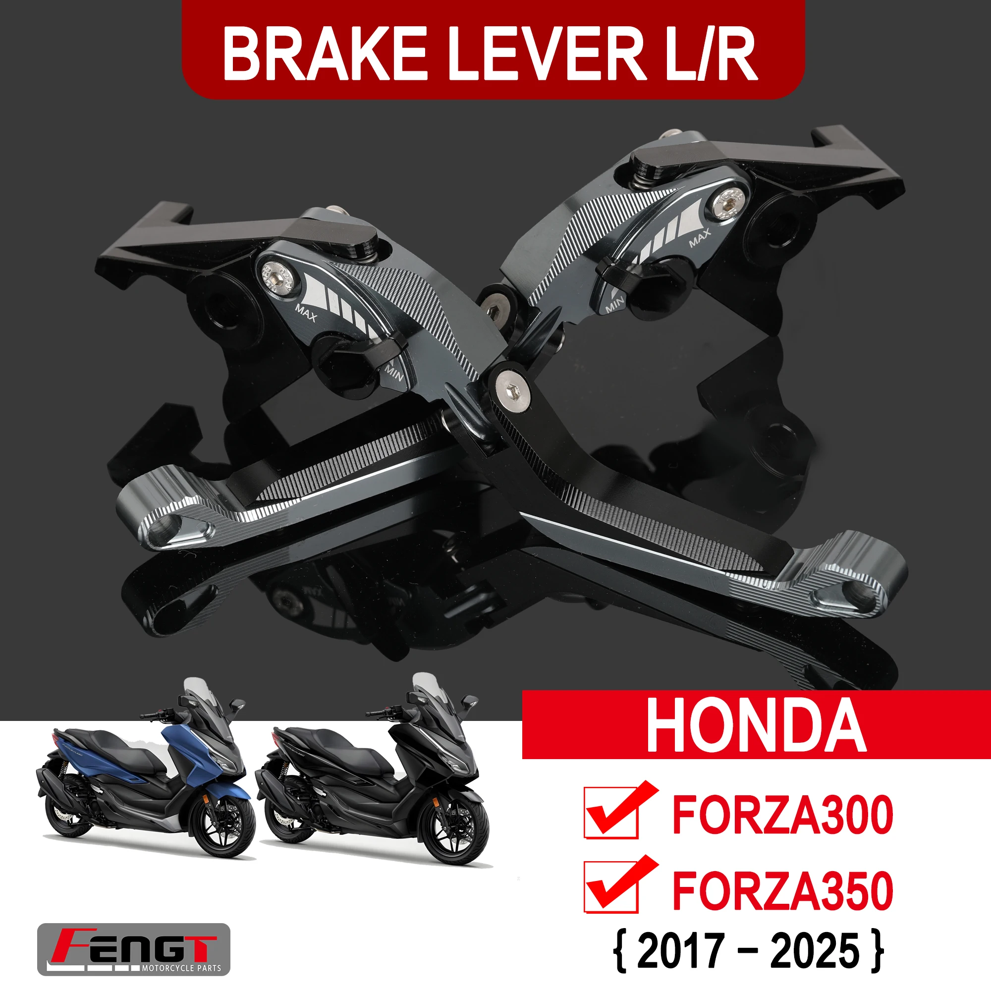 New 5D Brake Lever For Honda FORZA NSS 350/300/250/125/150/750 2001-2025 Motorcycle R/L Brake Lever Set Brake Handle Levers
