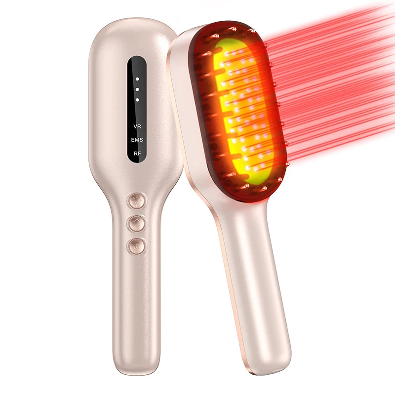 Portable Infrared Massage Comb Warm Compress Vibration Scalp Care Hair Growth Comb Anti Red Light Treatment Hair Loss Devices