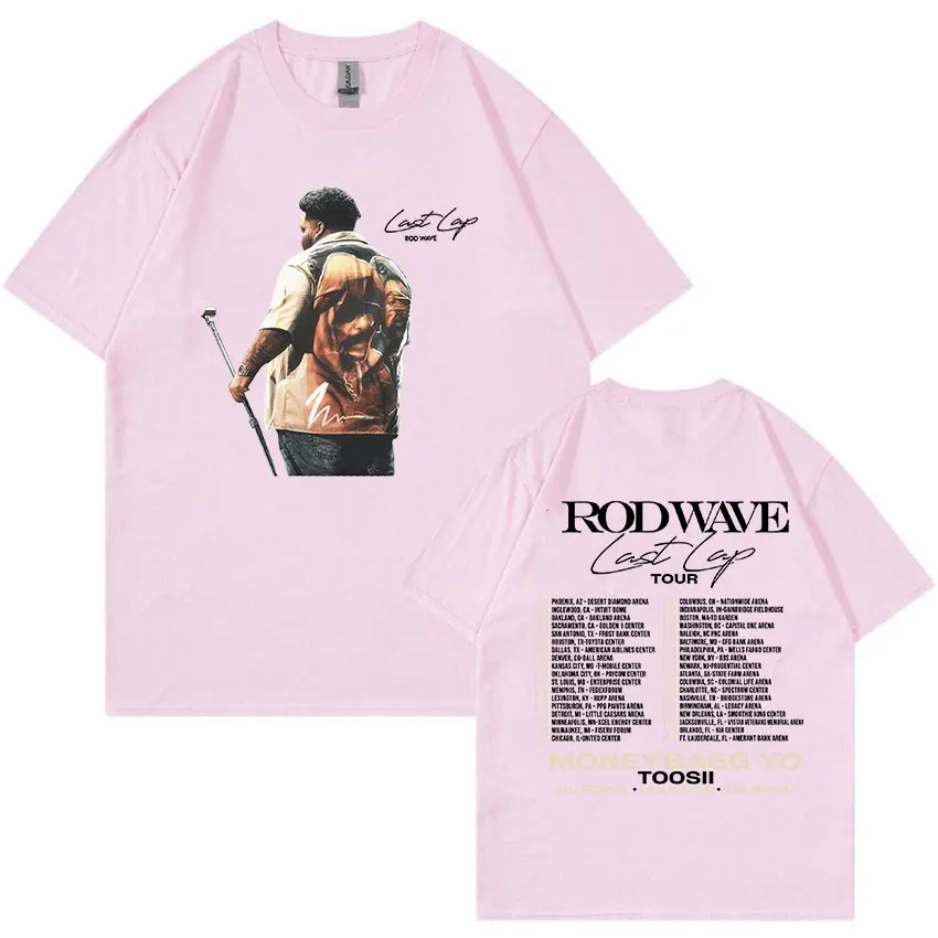 Rapper Rod Wave Laatste Ronde Tour 2024 Print T-Shirt Mannen Hiphop Kleding Oversized Katoen T-Shirts Retro Fashion Hoge Kwaliteit T-Shirts