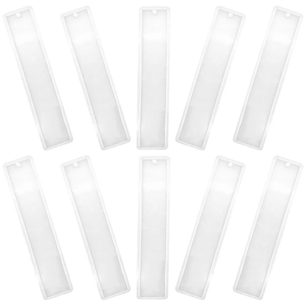

10 Pcs Simple Bookmark Mold Mould Silica Gel Diy Bookmarks Silicone Molds for Resin Maker