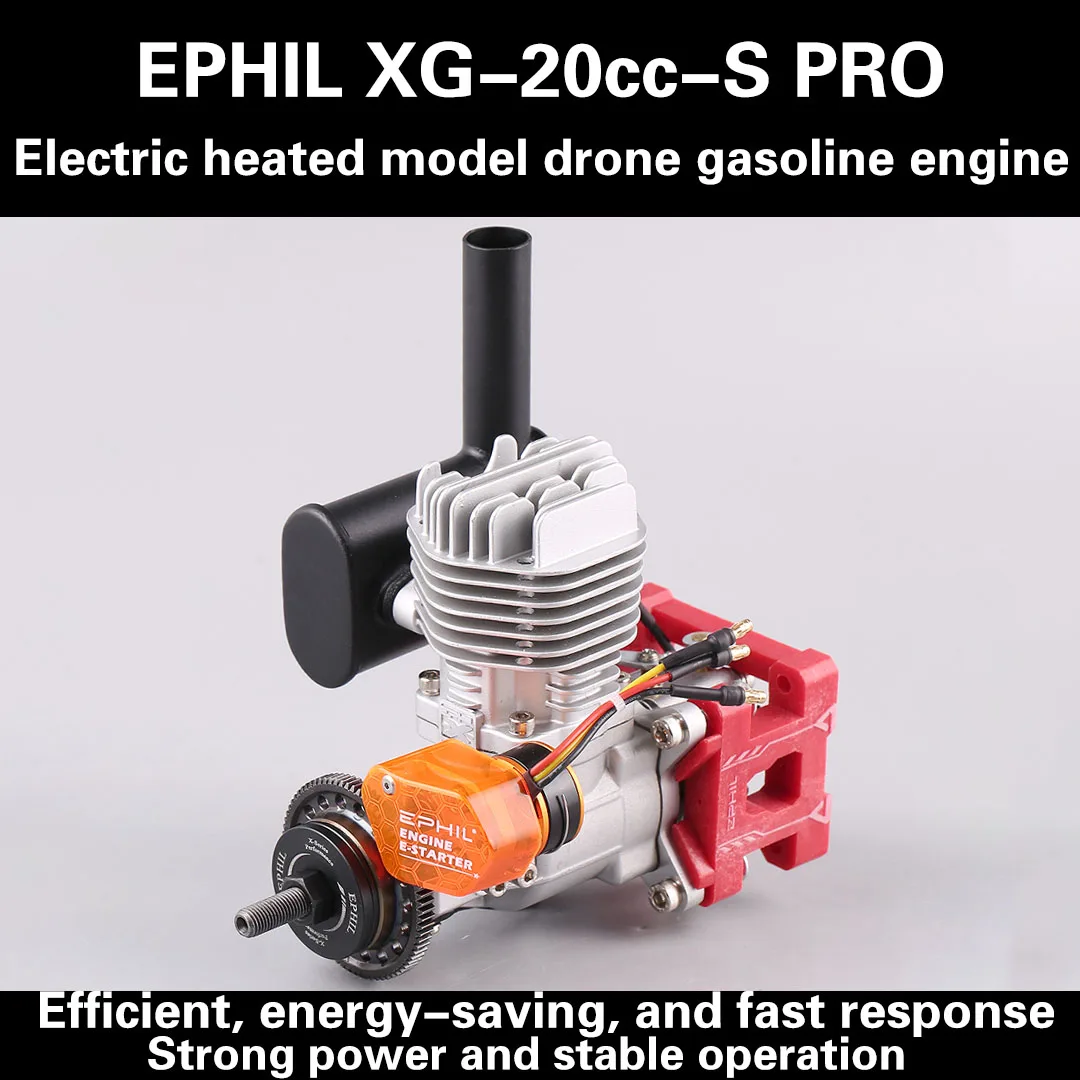 EPHIL XG-20cc-S PRO Aircraft Model Gasoline Engine Hot Head Electric Start Single Cylinder Side Row Fixed Wing