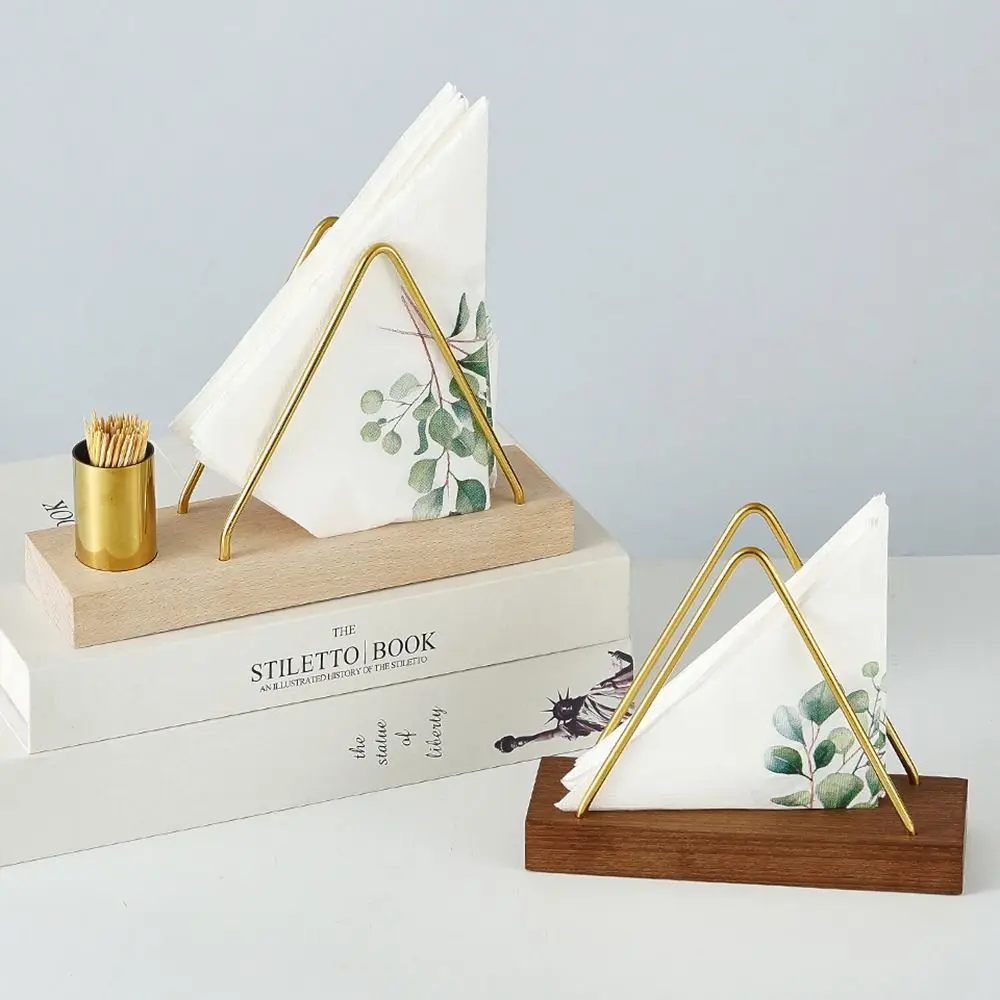 

Треугольные металлические держатели для салфеток Компактная отдельно стоящая стойка для хранения салфеток Многоцелевой стабильный вертикальный диспенсер для салфеток