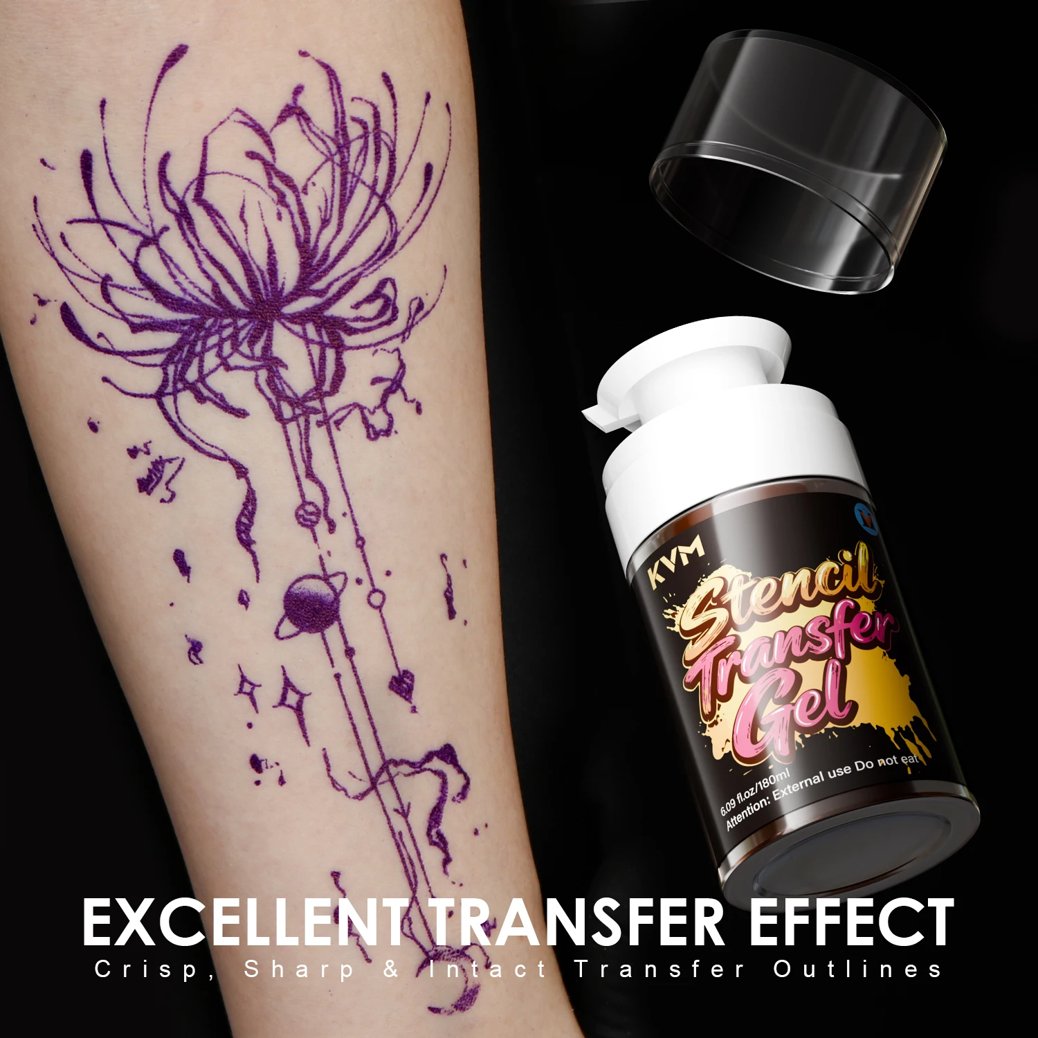 

KVM 30/180/300ML Tattoo Transfer Gel High Quality Thermal Copier Tattoo Template Pattern Transfer Paste Tattoo Accessories
