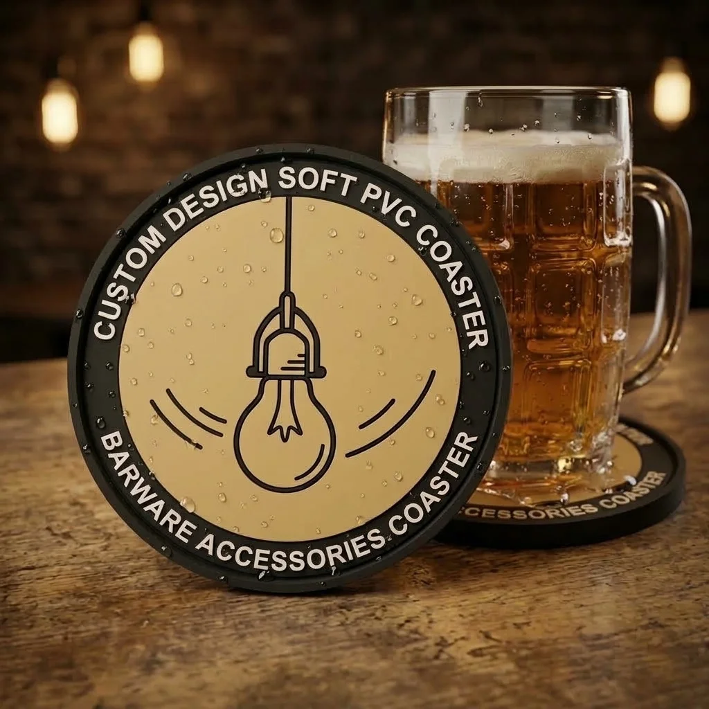 Custom Print Logo Insulation Coaster Soft PVC Silicone Cup Pad for Bar Party Decor