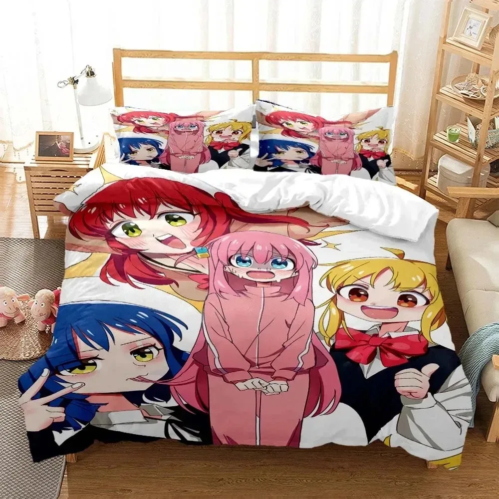 Anime Bocchi the Rock Bedding Set Boys Girls Twin Queen Size Duvet Cover Pillowcase Bed Kids Adult Fashion Home Textileextile