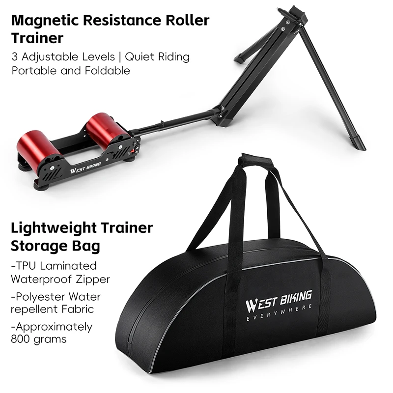 【新品】WEST BIKING マグネット抵抗ローラー台 WEST BIKING Portable Bicycle Magnetic Resistance Roller Training