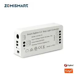 Zemismart Tuya Zigbee 3.0 inteligentny sterownik światła taśmy RGB RGBW kontroler taśmy ledowej DC12V kontrola aplikacji kompatybilny ze Smartthings