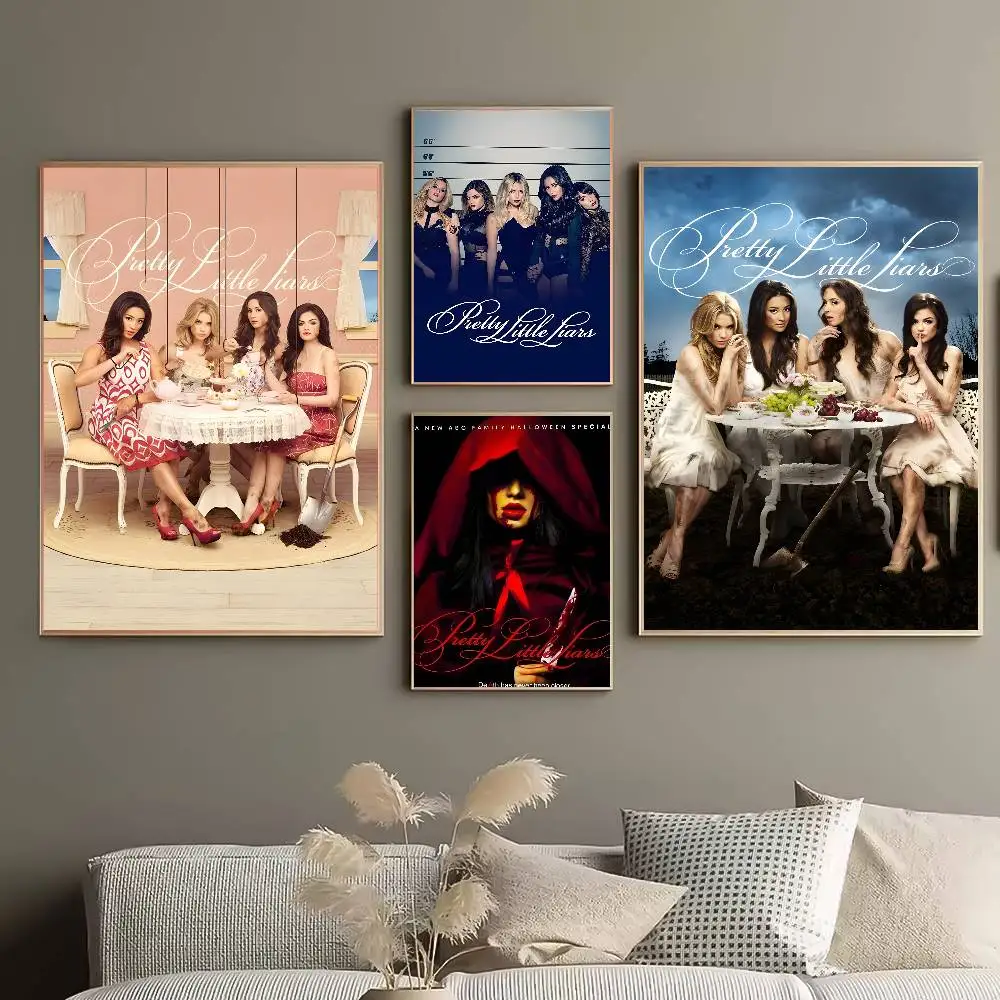 P-Pretty Little L-Liars TV Poster HD Posters Self-Adhesive Waterproof Ideal for Living Room Bedroom Bar Decoration
