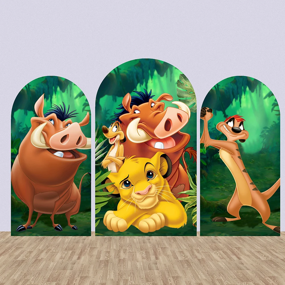 Lion King Arch Wall Backdrop Cover for Boy Birthday Party Decoration Photobooth Background