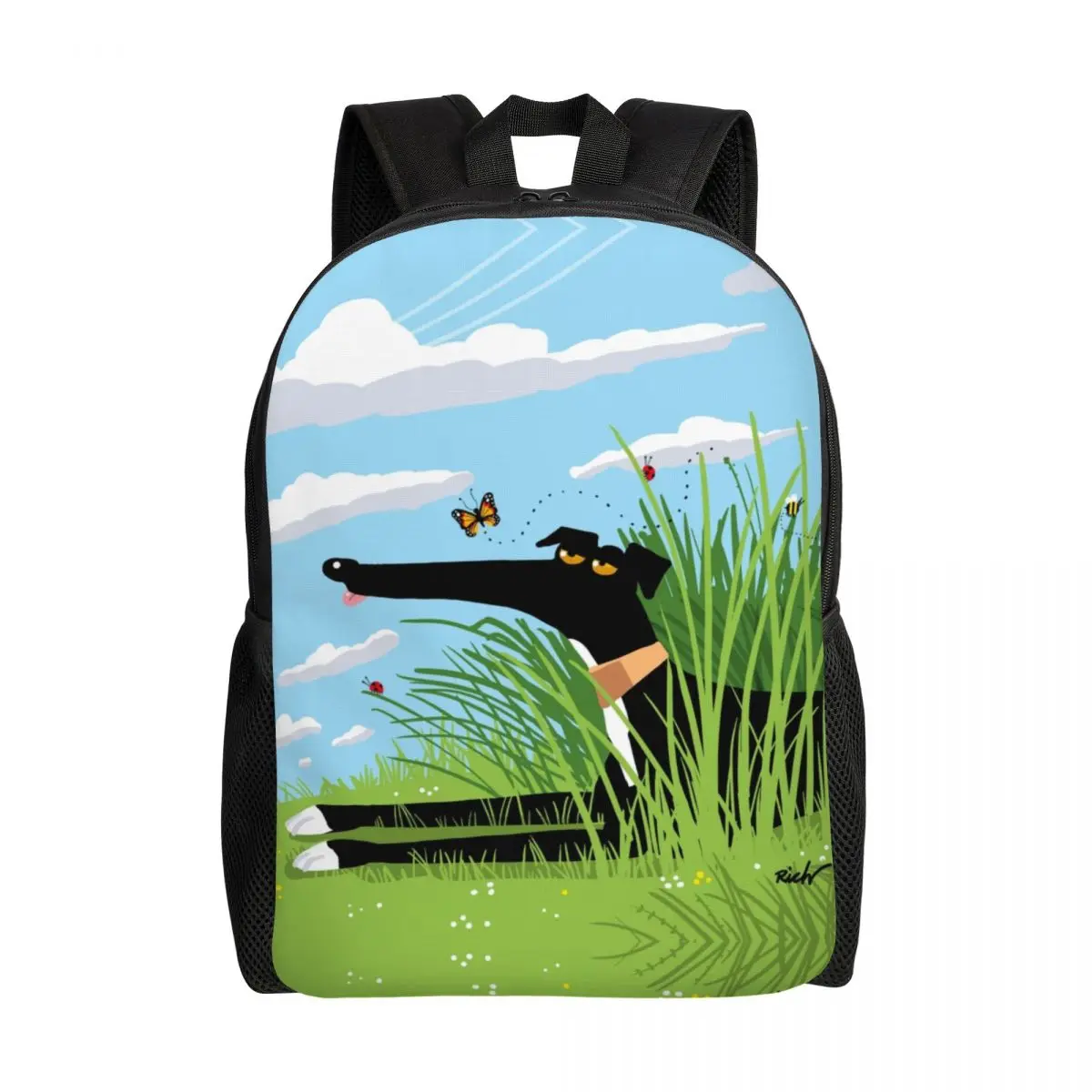 

Greyhound Whippet Dog Backpacks for Women School College Students Bookbag Fits 15 Inch Laptop Cartoon Sighthound Pattern Bags