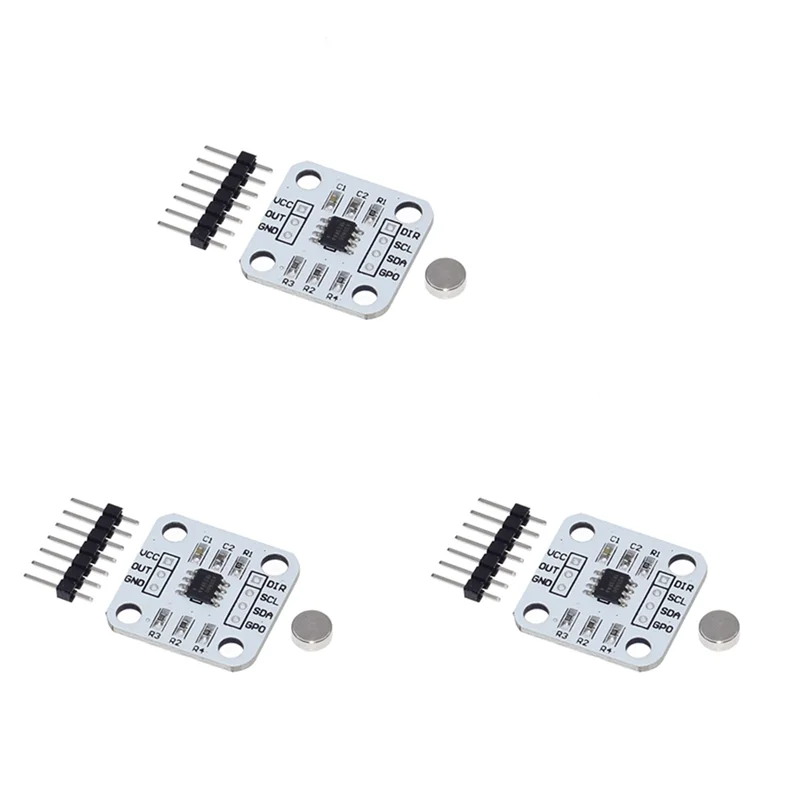 3Pcs AS5600 Encoder 12 Bit Precision Magnetic Induction Angle Measuring Sensor Module Electronic Components