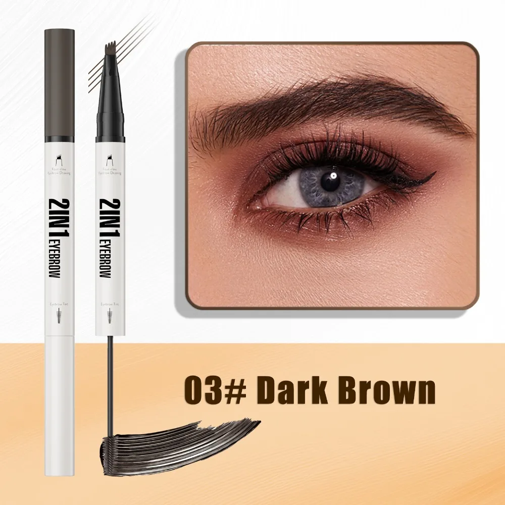 

2in1 Liquid Eyebrow Long Lasting Quick Dry Eyebrow Dye Cream Non-Fading Sweat-Proof Eyebrow Mascara Professional Makeup
