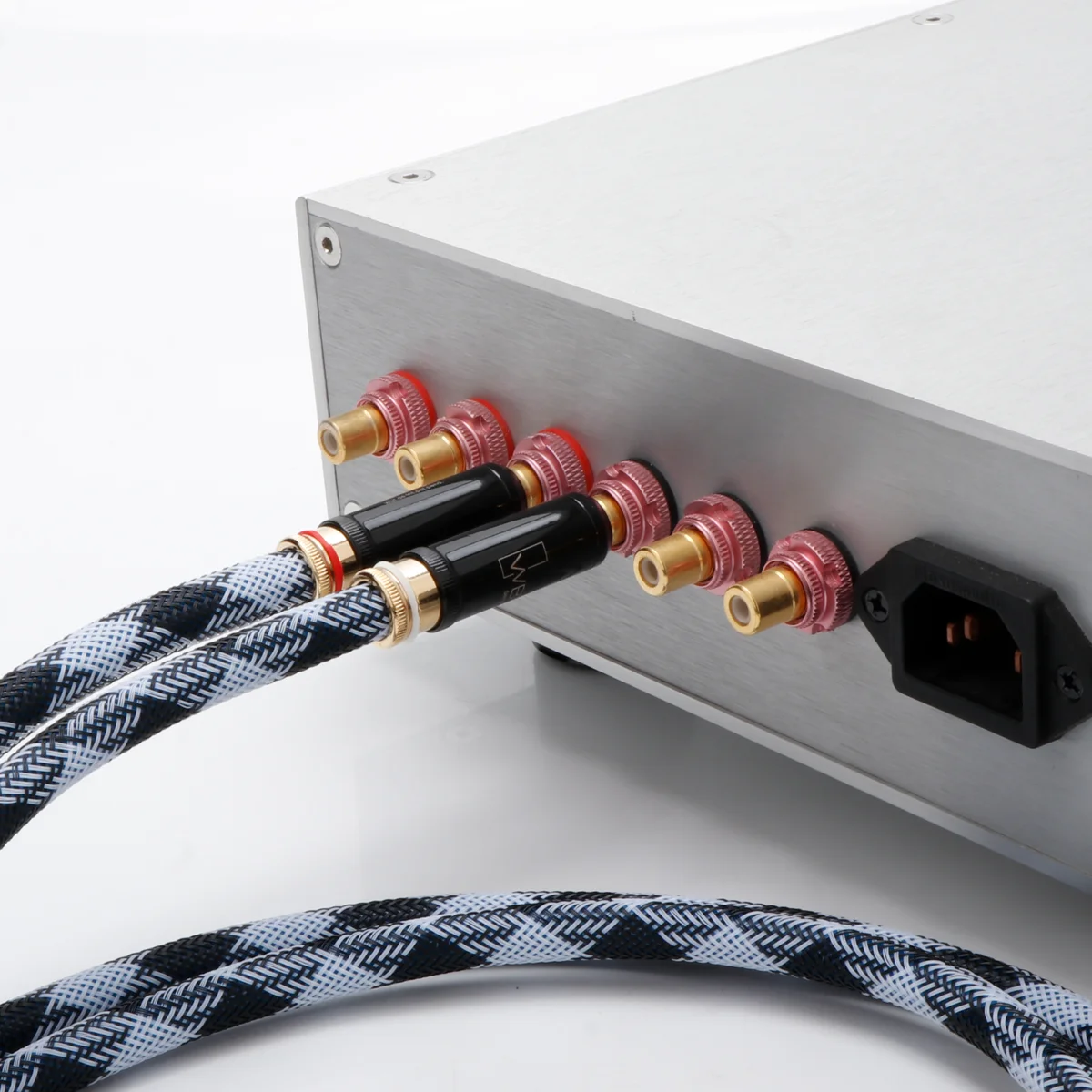 Par de cables RCA, Cable de señal de Audio para fiebre chapado en plata, cable auxiliar de interconexión RCA a RCA chapado en oro WBT0102