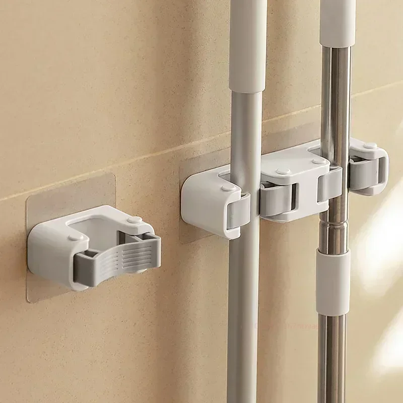 

1Pack Mop Broom Holder Rack Grippers Clips Wall Mount Appliance Multi-Purpose Kitchen Bathroom Organizer Shower accesorios