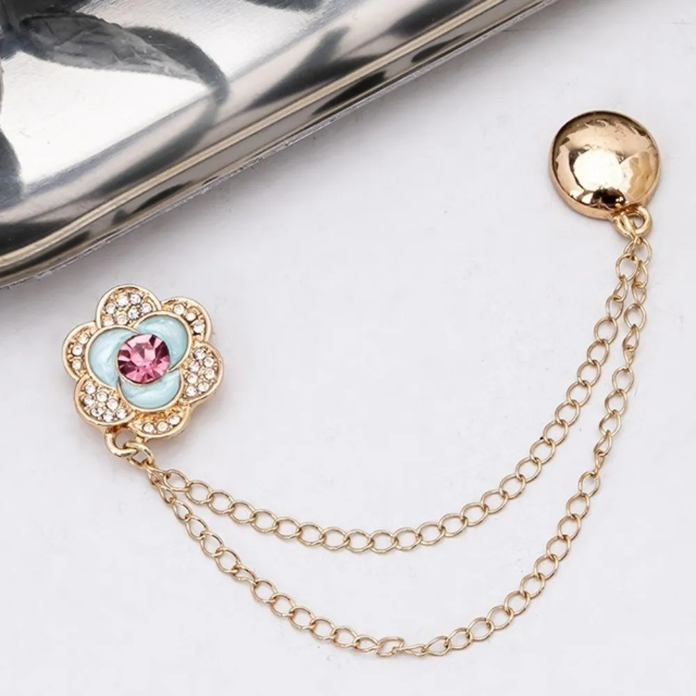Adjustable Clothing Magnetic Clasp Seam Free Shiny Chain Metal Buttons Clip Detachable Alloy Cuff Fixing Magnet Pin Trouser Legs