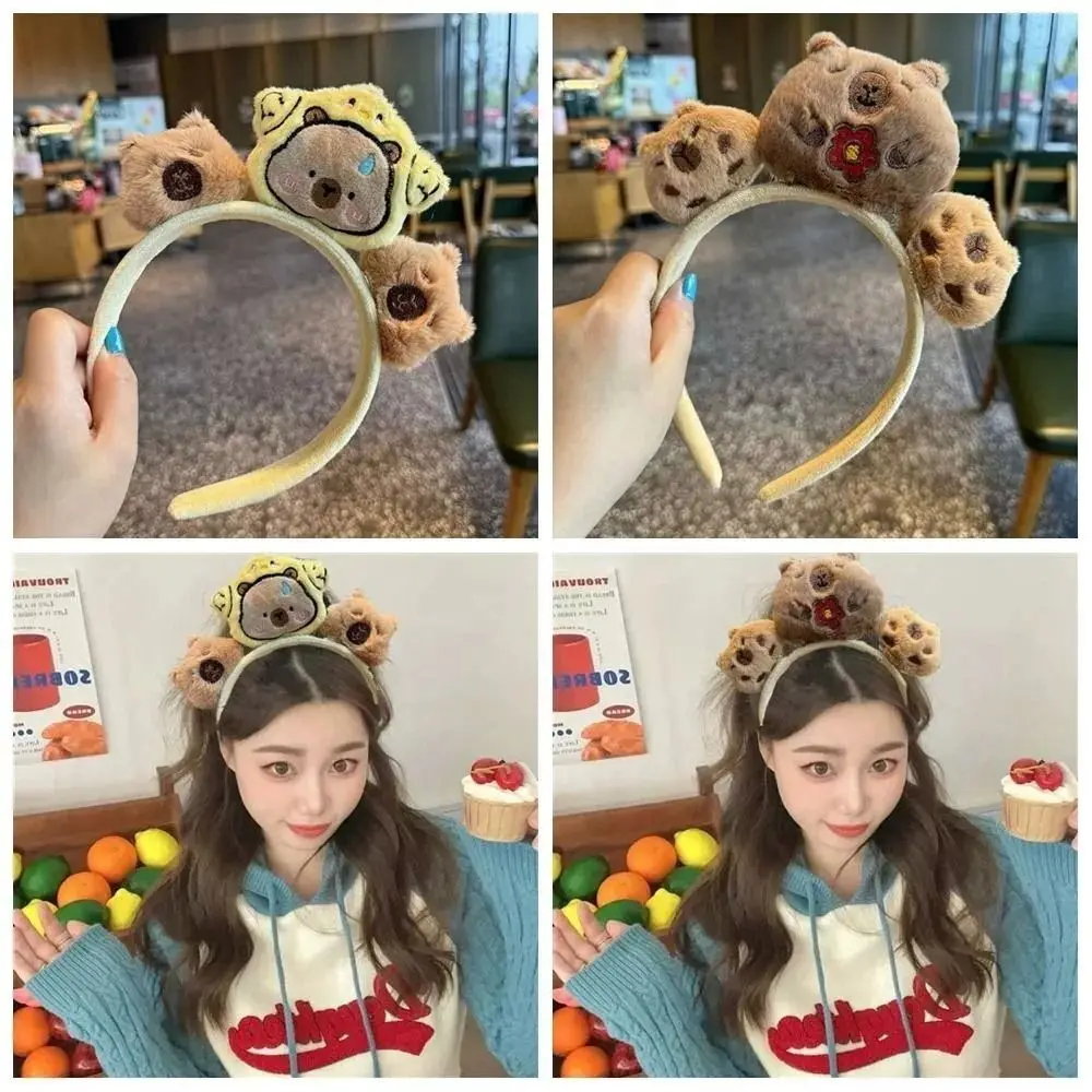 New Korean Style Star Cartoon Capybara Headband Fashion Makeup Tool Hair Accessories Party Cute Anime Doll Hairband