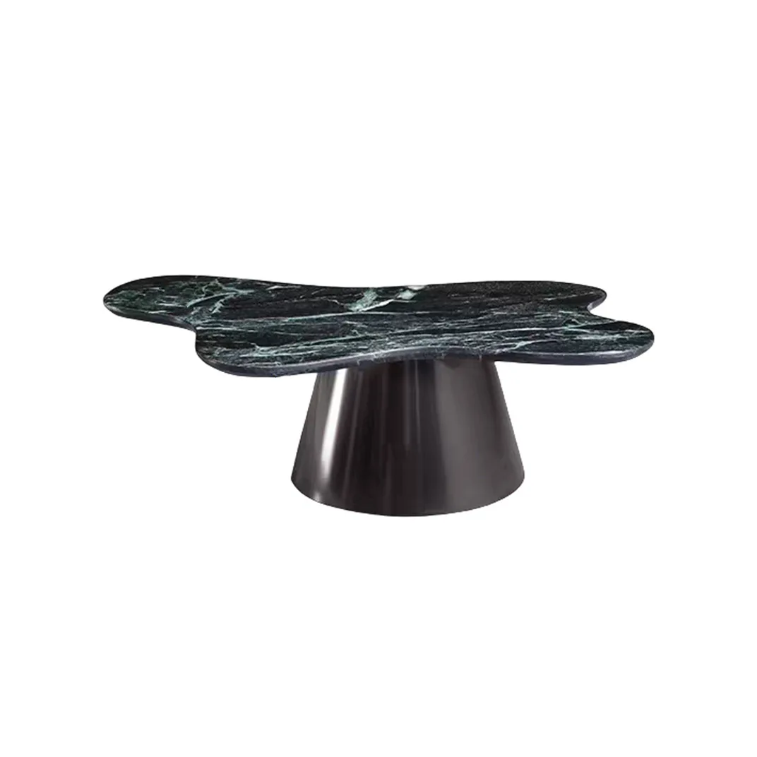 

odern coffee table Italian minimalist living room small apartment, green special-shaped marble coffee table