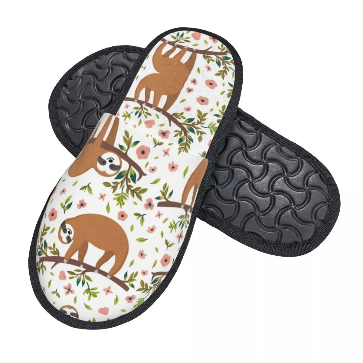 Zapatillas de espuma viscoelástica con patrón de perezoso para mujer, zapatos de Casa de Spa de animales, cómodos, desgaste