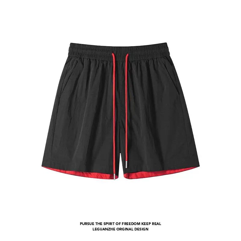 American Style Quick Dry Sports Shorts Men's Summer Thin Design Sense Splicing Four-Quarter Training Fitness Ice Silk Pants