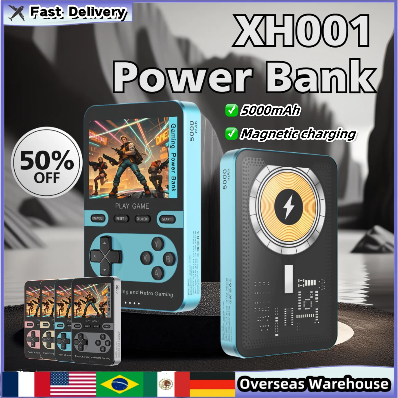 

Gaming Power Bank Portable Retro Game Power Bank Original Magnetic Charging Treasure 5000mAh Safe Powerbank Gifts For Men Women