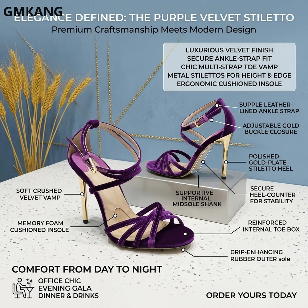 Women’s Velvet Cross-Strap Slip-On Low Heel Sandals Comfortable Soft Sole Casual Flat Sandals for Summer Daily Wear Dressy