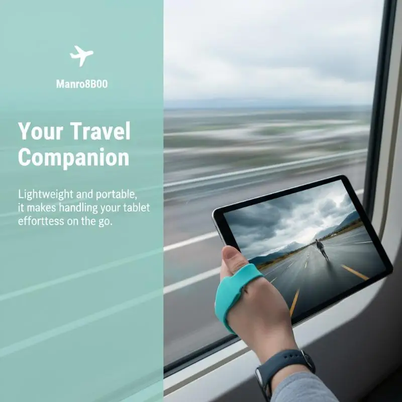 Soft Silicone Tablet Secure Hand Strap Non Slip Finger Holder for 6 7 8 10 Inch Devices for Daily Work and Travel