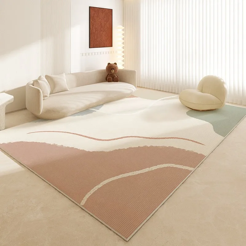 Modern Simple Non-slip Live Room Rug Light Luxury Cream Ins Style Cute Bedroom Decoration Carpet Soft Washable Sofa Table Mat