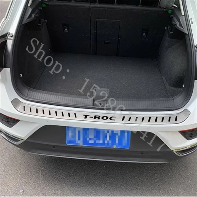 For VW/Volkswagen T-ROC T ROC 2018-2022 Trunk Trim Rear Bumper Protector Door Sill Cover Auto Door Sill Sticker Accessories