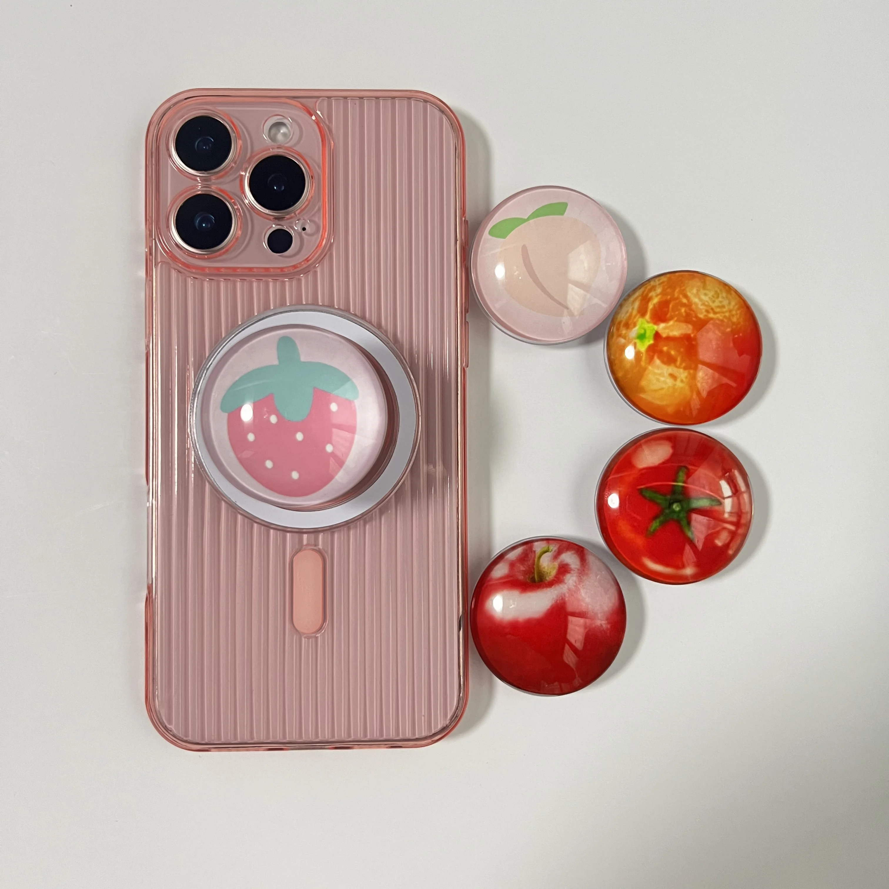 

Корейский 3D кристалл, летний держатель с фруктами, чехол для мобильного телефона, подставка для Magsafe, магнитный кронштейн для IPhone Samsung Griptok Grip Tok