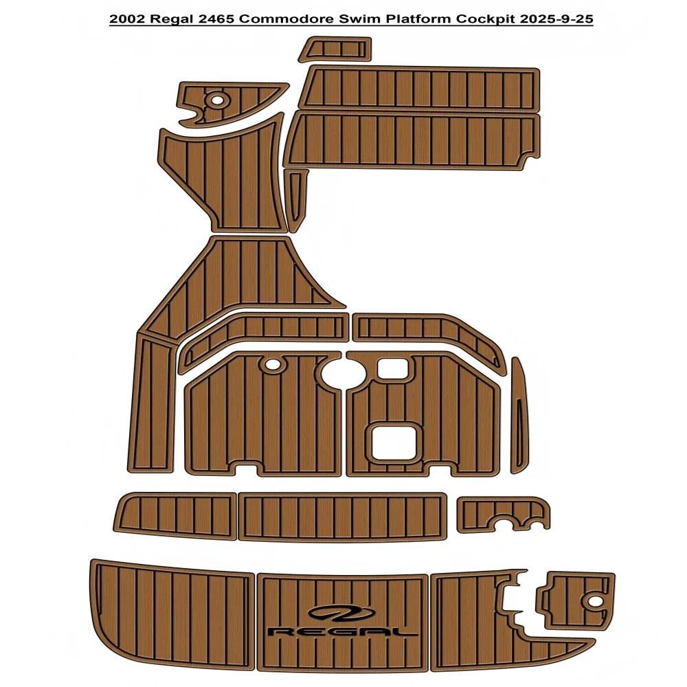 

2002 Re-gal 2465 Commodore Swim Platform Cockpit Pad Boat EVA Teak Deck Floor Mat SeaDek MarineMat Style Self Adhesive