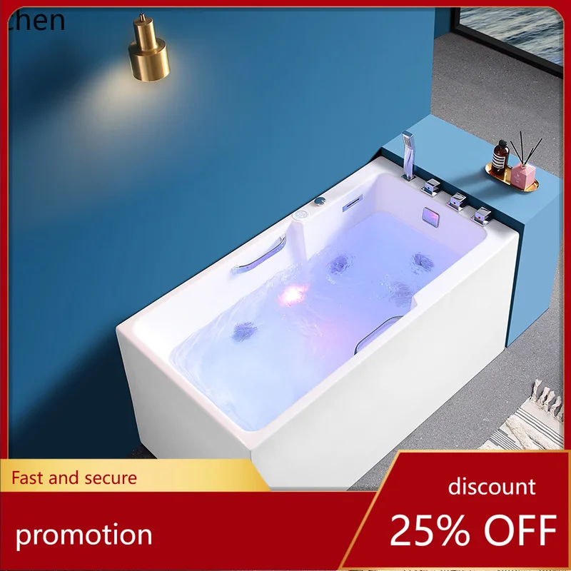 

ZML Home Use B&B With Armrest Bath Tub Small Apartment Mobile Adult Bathtub