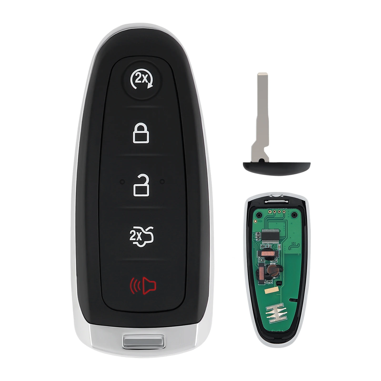 

315Mhz 5 Buttons M3N5WY8609 Car Key Fob Keyless Entry Smart Remote Replacement Fit for Ford / Lincoln with ID46 Chip, H75 Blade