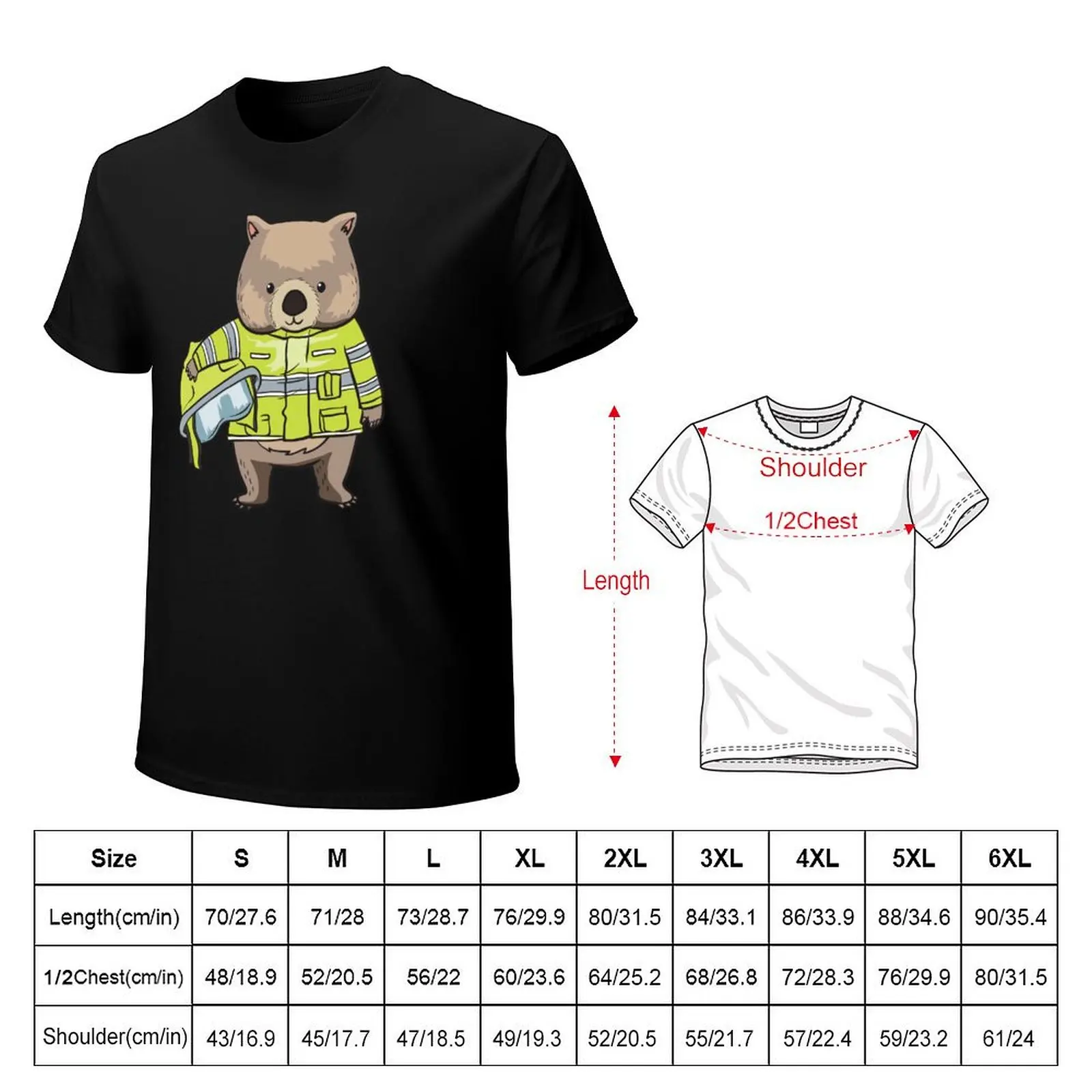 Wombat Wombats Firefighter Australia Hero Gift T-Shirt boys animal print graphic tee shirt blue lock mens t shirts pack